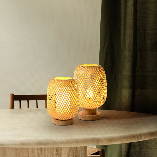 Eco-Friendly Bamboo Table Lamp - Warm Glow for Modern Spaces