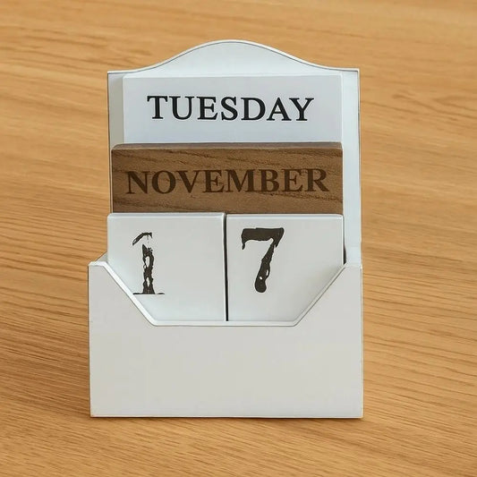 Calendrier perpétuel en bois réutilisable — Un charme esthétique pour tous