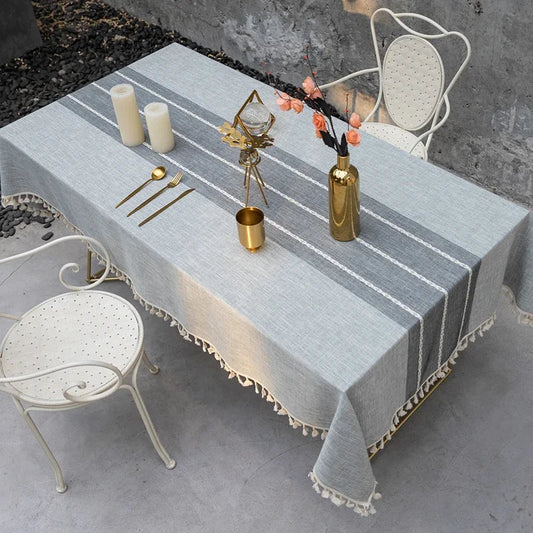 Elegant Linen Tablecloth - Waterproof & Stylish, Ideal for Events
