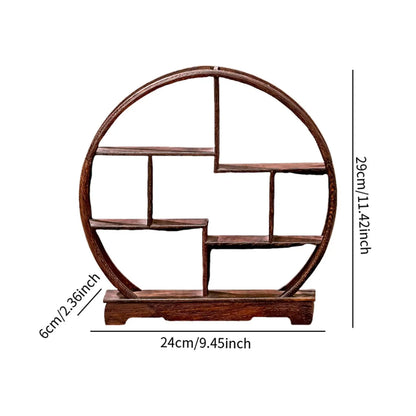 Tea Set Rack Elegant Wooden Display Stand Small Solid Wood Simple Tea Pot Holder for Miniatures Tea House Kitchen living room