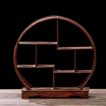 Tea Set Rack Elegant Wooden Display Stand Small Solid Wood Simple Tea Pot Holder for Miniatures Tea House Kitchen living room