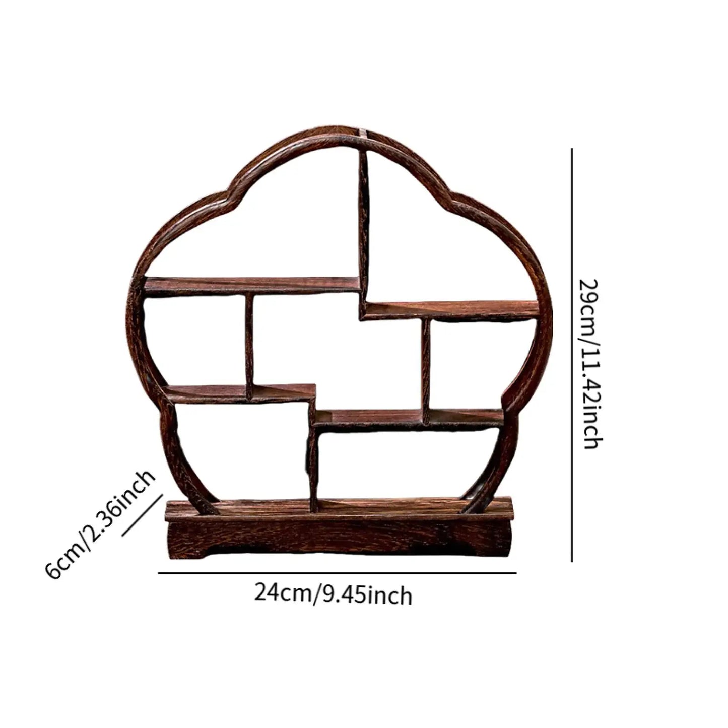 Tea Set Rack Elegant Wooden Display Stand Small Solid Wood Simple Tea Pot Holder for Miniatures Tea House Kitchen living room