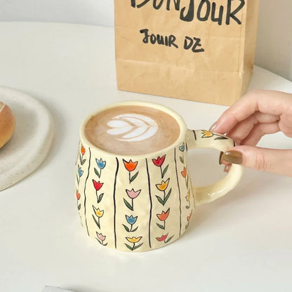 Handmade 380ml Ceramic Mug - Stylish Drinkware for Coffee Lovers
