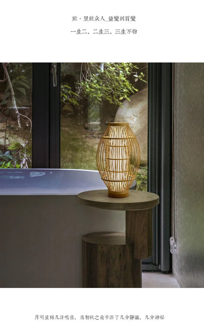 Eco-Friendly Bamboo Table Lamp - Warm Glow for Modern Spaces