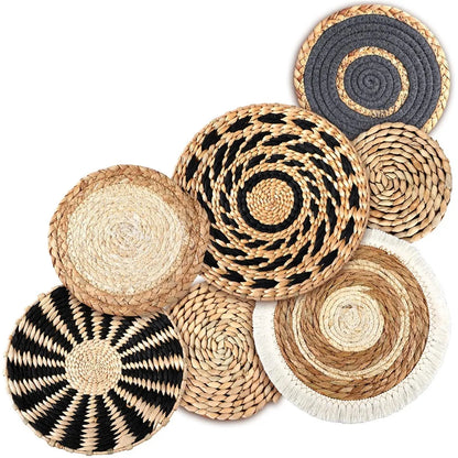 Paniers muraux Boho Seagrass - Ensemble de décoration artisanale pour les espaces chics