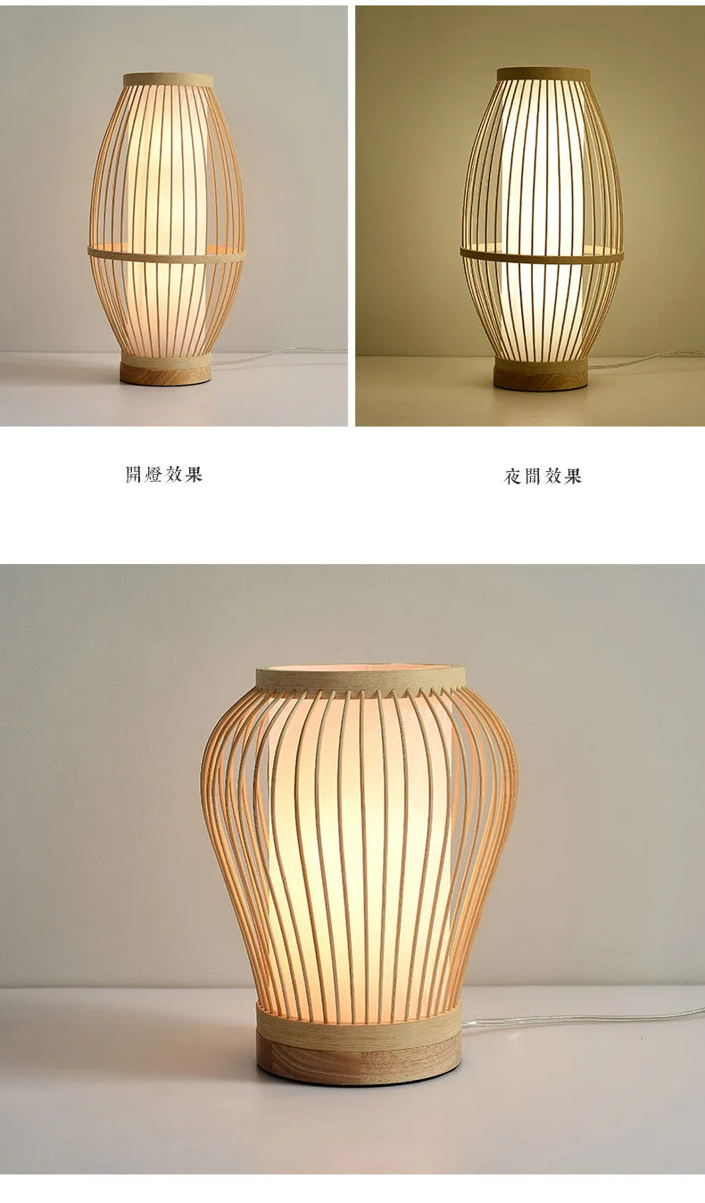 Eco-Friendly Bamboo Table Lamp - Warm Glow for Modern Spaces