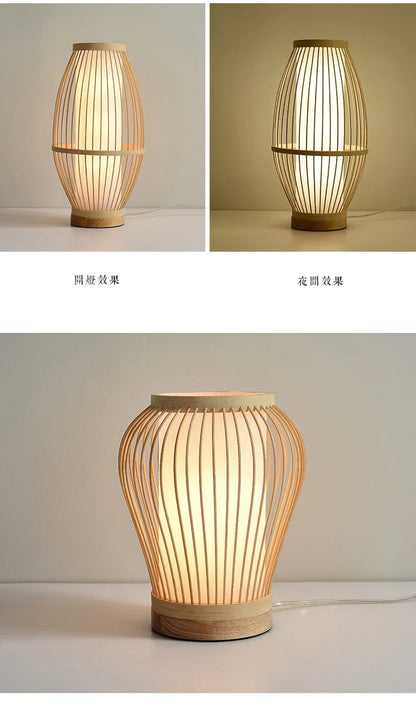 Eco-Friendly Bamboo Table Lamp - Warm Glow for Modern Spaces