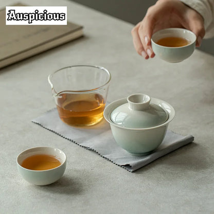 优雅渐变粉色茶具套装，专为茶艺爱好者打造 | 便携式 & 时髦的