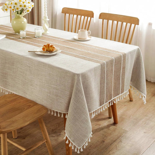 Battilo Waterproof Linen Cotton Tablecloth – Elevate Dining Style