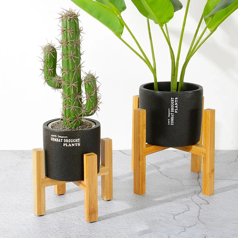 Elegant Wooden Plant Stand for Indoor Bonsai - Perfect Decor