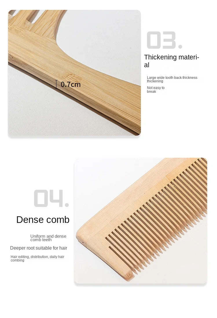 Eco-Friendly Bamboo Comb - Smooth Scalp Massage by Rooted Living