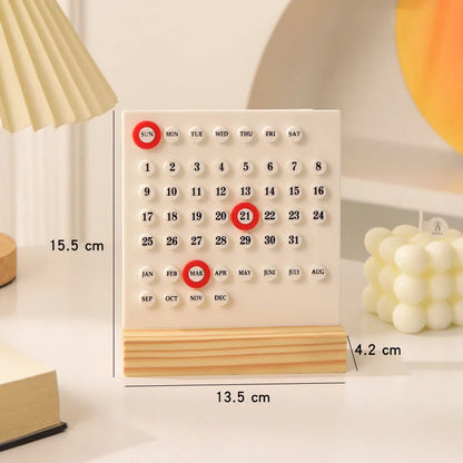 Wood Perpetual Calendar - Charming Organizer for Home & Office