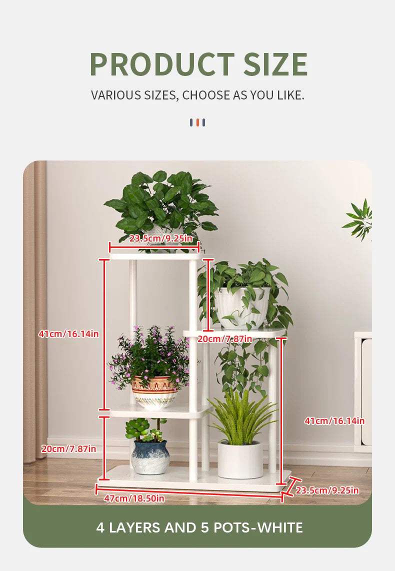 나무 화분 스탠드 - 정원 애호가를 위한 세련된 5/6/8단 정리함