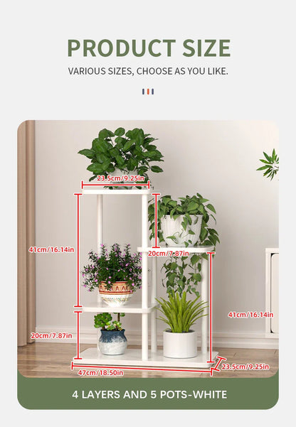나무 화분 스탠드 - 정원 애호가를 위한 세련된 5/6/8단 정리함