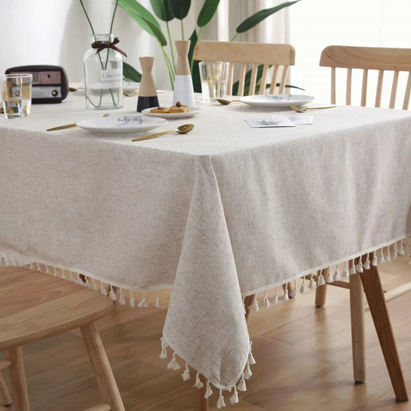 Linen Cotton Tablecloth - Elegant Dining by Rooted Living