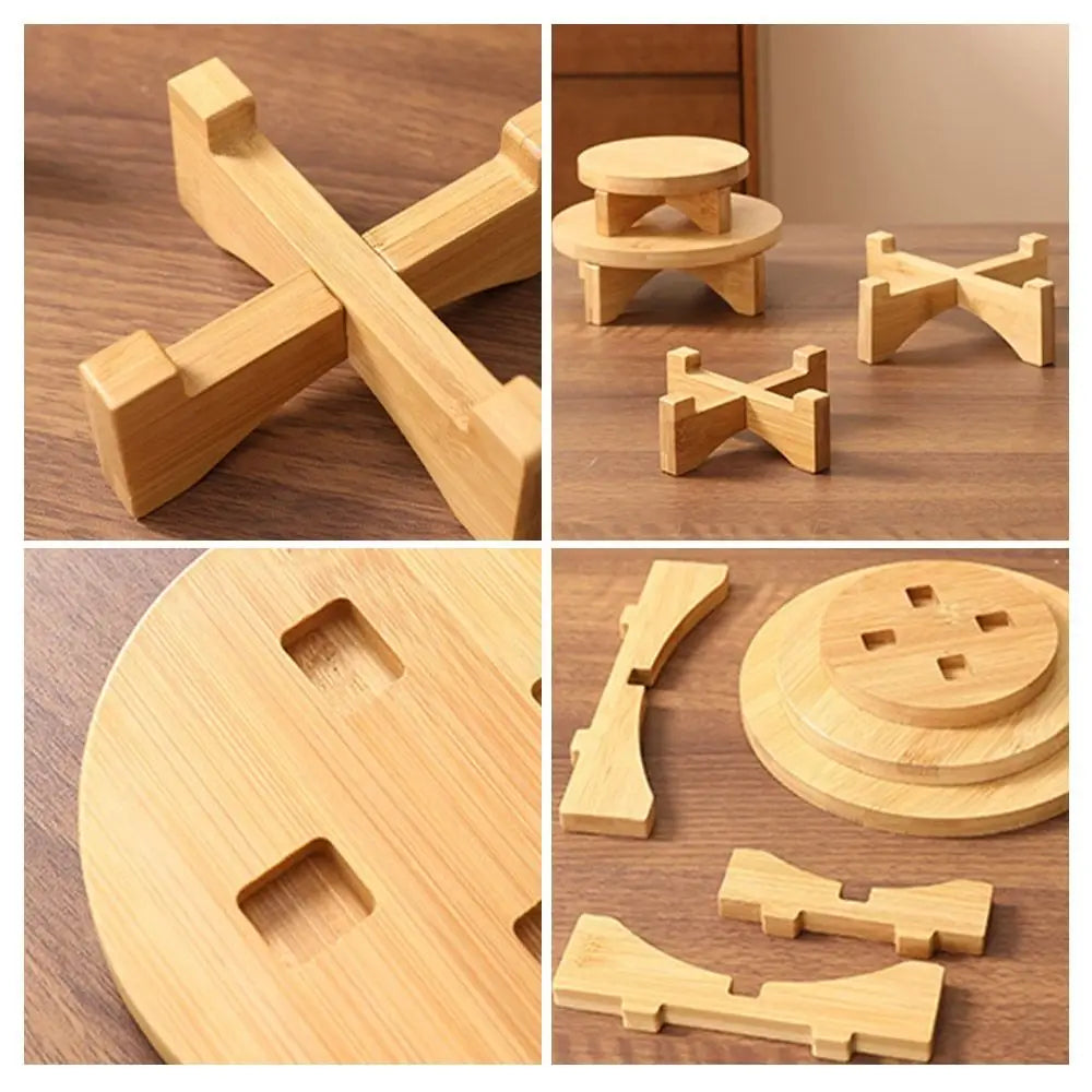 Elegant Wooden Bonsai Display Stand for Plant Lovers - Eco-Friendly Showcase