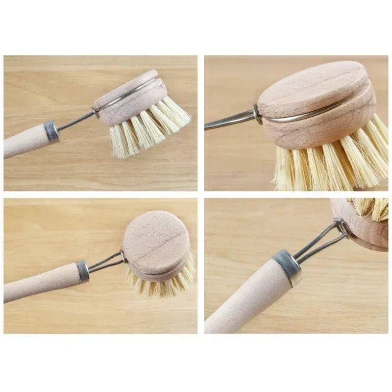 Eco-Friendly Bamboo Kitchen Brush - Effortless, Sustainable Clean