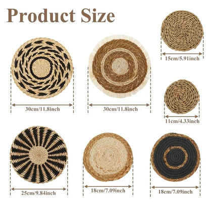 Paniers muraux Boho Seagrass - Ensemble de décoration artisanale pour les espaces chics