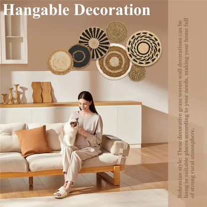 Paniers muraux Boho Seagrass - Ensemble de décoration artisanale pour les espaces chics