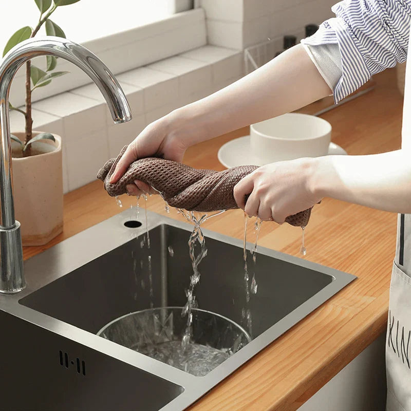 Super Absorbent Cotton Dishcloth - Soft & Stylish Kitchen Essential