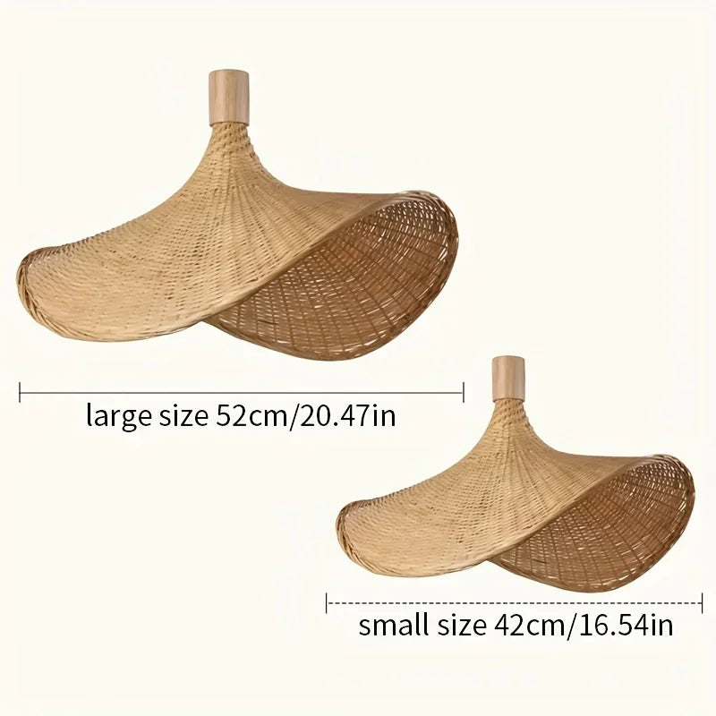 소박한 손으로 짠 대나무 전등갓: 아늑한 가정 장식 조명