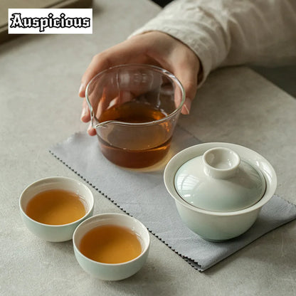 优雅渐变粉色茶具套装，专为茶艺爱好者打造 | 便携式 & 时髦的