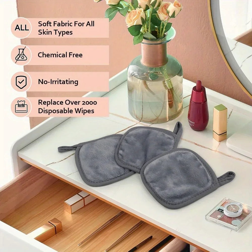 Reusable Microfiber Face Cloths for Effortless Makeup Removal - Eco-Friendly Skincare Solution