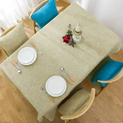 Linen Texture Waterproof Tablecloth - Elegant & Stain-Proof for Farmhouse Dining
