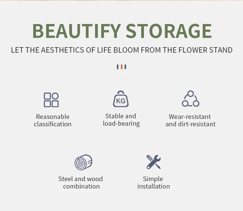 나무 화분 스탠드 - 정원 애호가를 위한 세련된 5/6/8단 정리함