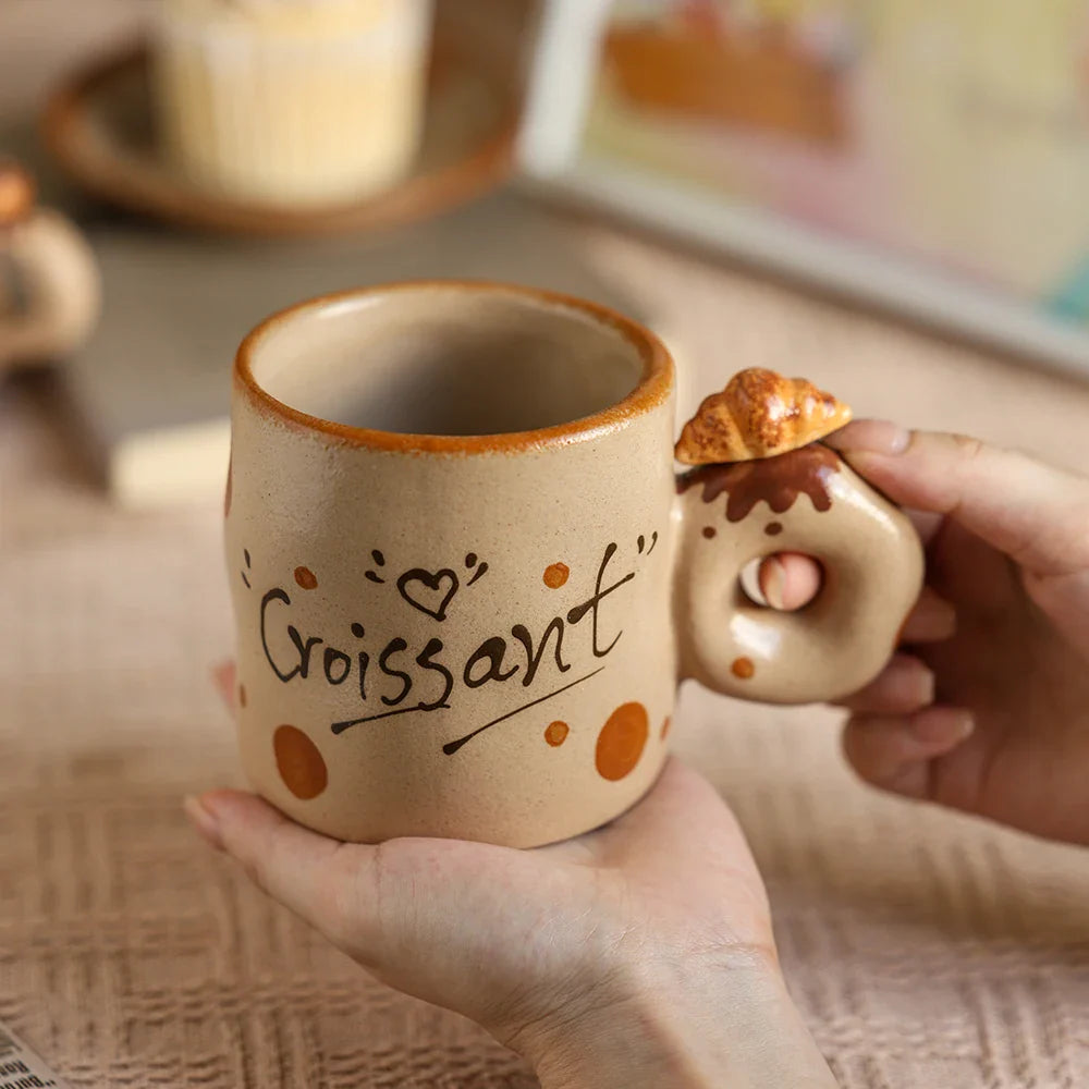 Handmade Retro Ceramic Mugs Set - Elegant Coffee & Tea Cups