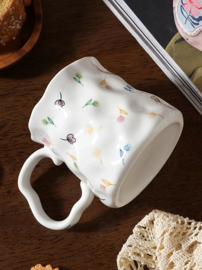Handmade Flower Ceramic Mug - Dreamy Design for Coffee Lovers