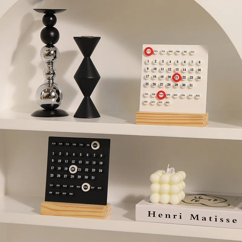 Wood Perpetual Calendar - Charming Organizer for Home & Office