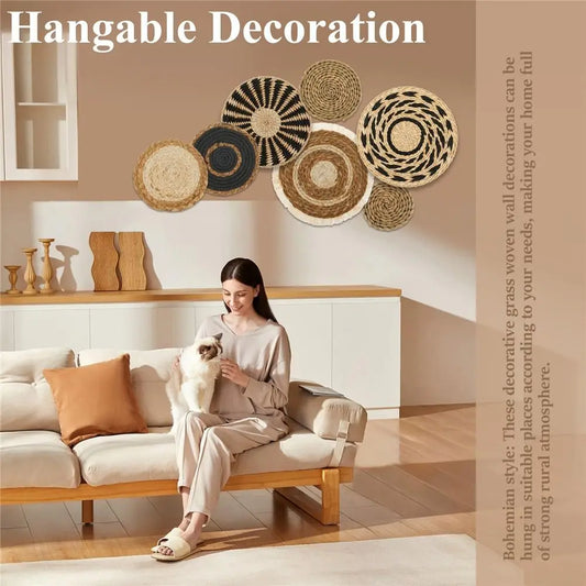 Boho Wall Baskets - Handwoven Seagrass Decor for Stylish Spaces