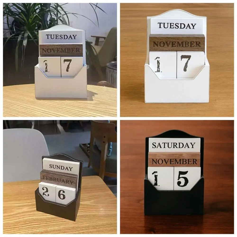 Calendrier perpétuel en bois élégant : organisez avec style !