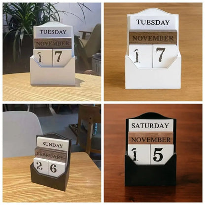 Calendrier perpétuel en bois élégant : organisez avec style !