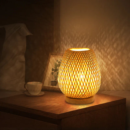 Bamboo Table Lamp: Warm Glow for Cozy Bedrooms & Studies