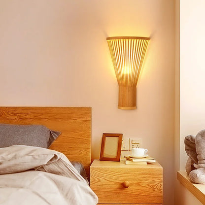 Rustic Bamboo Wall Sconce Lamp – Eco-Friendly Home Decor